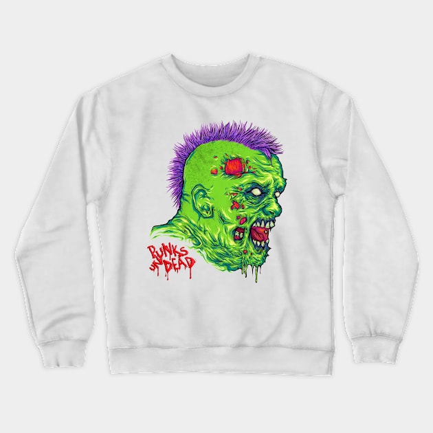 Zombie Punk Crewneck Sweatshirt by HETCH666